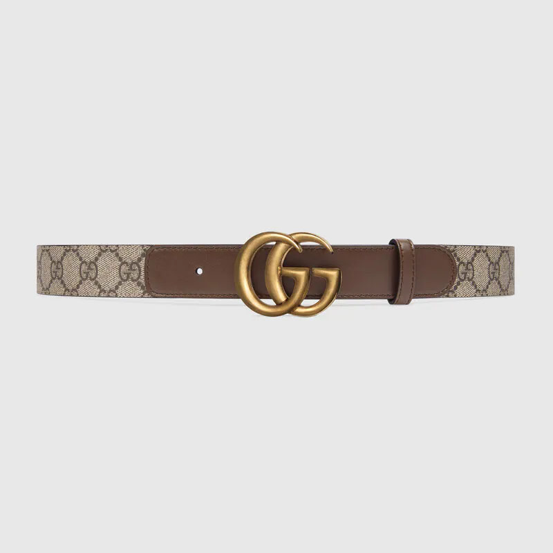 GG belt brown with Double G buckle - Blackbeen
